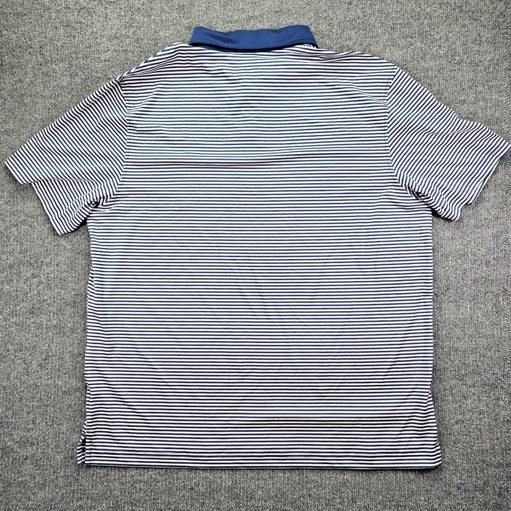 Vineyard Vines Performance Polo Shirt Mens XXL Blue White Striped Golf Stretch - Picture 2 of 5